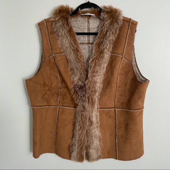 Ovris Womens Vest Faux Shearling 